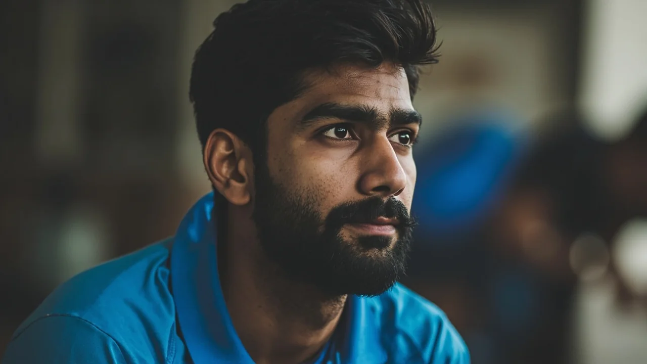 Fast bowler in a follow-through action sequence during a net session, illustrating the physical demands that frame India's replacement shortlist